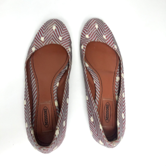 Missoni 39 1/2 Blue Red White Flats - Picture 4 of 7